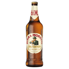 Birra Moretti Premium Lager Beer 4.6% Abv - 660ml Bottle